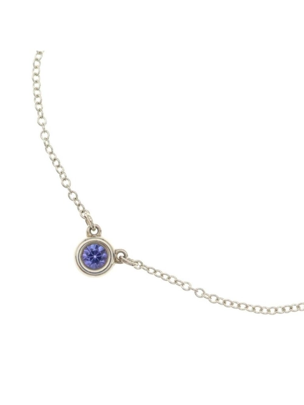 Tiffany & Co by the Yard Sapphire Pendant Chain Silver Purple